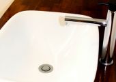 Basin with designer tap & matt black mixer