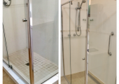 Shower renovation before & after