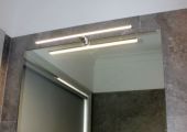 Custom mirror with overhead light