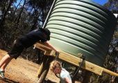 Water tank installation